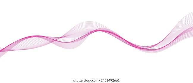White background with pink flowing wave lines. Vector illustration