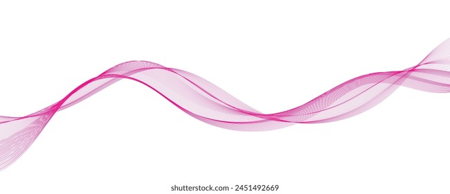 White background with pink flowing wave lines. Vector illustration