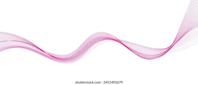 White background with pink flowing wave lines. Vector illustration
