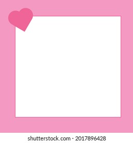 White background with pink hearts to write a message to send as a card.