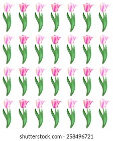 White Background Pink Tulips Vector Stock Vector (Royalty Free ...