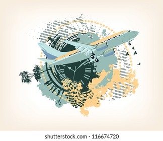 white background with plane