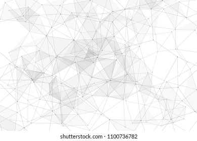 White background with points connected by lines and triangles. Polygonal (low poly) mesh/lattice structure. Vector