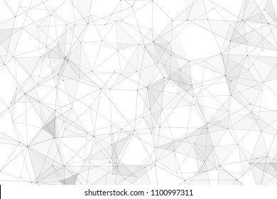 White background with points connected by lines and triangles. Polygonal (low poly) mesh/lattice structure. Vector