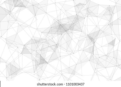 White background with points connected by lines and triangles. Polygonal (low poly) mesh/lattice structure. Vector
