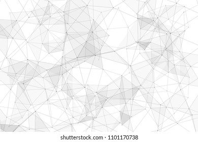 White background with points connected by lines and triangles. Polygonal (low poly) mesh/lattice structure. Vector