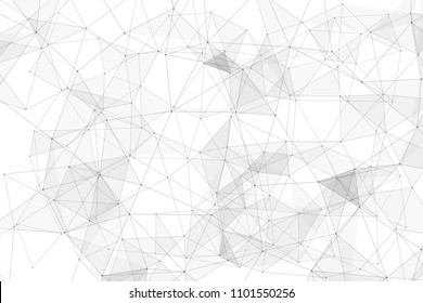 White background with points connected by lines and triangles. Polygonal (low poly) mesh/lattice structure. Vector
