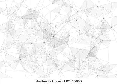 White background with points connected by lines and triangles. Polygonal (low poly) mesh/lattice structure. Vector