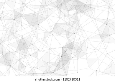 White background with points connected by lines and triangles. Polygonal (low poly) mesh/lattice structure. Vector