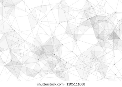 White background with points connected by lines and triangles. Polygonal (low poly) mesh/lattice structure. Vector