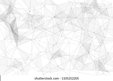 White background with points connected by lines and triangles. Polygonal (low poly) mesh/lattice structure. Vector