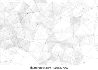 White background with points connected by lines and triangles. Polygonal (low poly) mesh/lattice structure. Vector