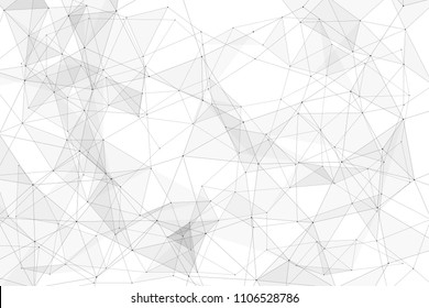 White background with points connected by lines and triangles. Polygonal (low poly) mesh/lattice structure. Vector