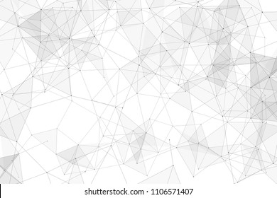 White background with points connected by lines and triangles. Polygonal (low poly) mesh/lattice structure. Vector
