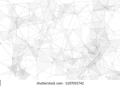 White background with points connected by lines and triangles. Polygonal (low poly) mesh/lattice structure. Vector