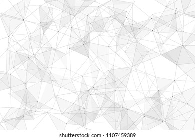 White background with points connected by lines and triangles. Polygonal (low poly) mesh/lattice structure. Vector