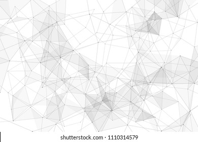 White background with points connected by lines and triangles. Polygonal (low poly) mesh/lattice structure. Vector