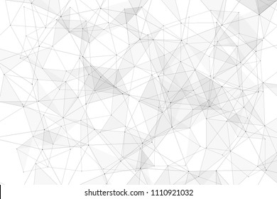 White background with points connected by lines and triangles. Polygonal (low poly) mesh/lattice structure. Vector