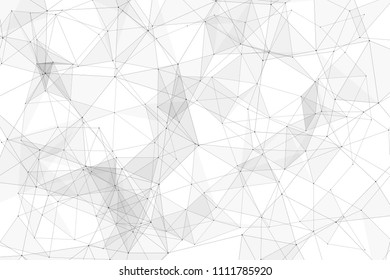 White background with points connected by lines and triangles. Polygonal (low poly) mesh/lattice structure. Vector