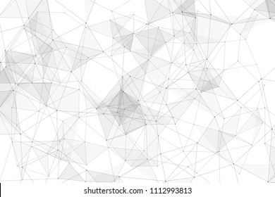 White background with points connected by lines and triangles. Polygonal (low poly) mesh/lattice structure. Vector