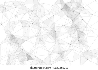 White background with points connected by lines and triangles. Polygonal (low poly) mesh/lattice structure. Vector