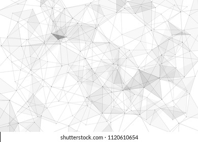 White background with points connected by lines and triangles. Polygonal (low poly) mesh/lattice structure. Vector