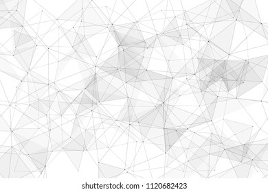White background with points connected by lines and triangles. Polygonal (low poly) mesh/lattice structure. Vector