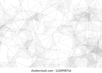 White background with points connected by lines and triangles. Polygonal (low poly) mesh/lattice structure. Vector