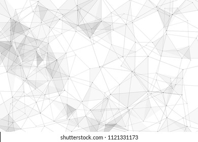 White background with points connected by lines and triangles. Polygonal (low poly) mesh/lattice structure. Vector