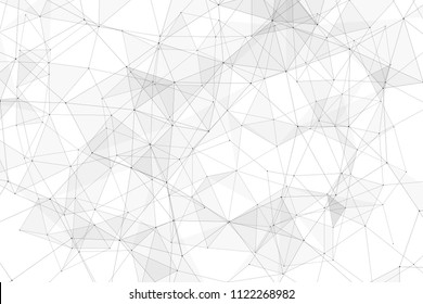 White background with points connected by lines and triangles. Polygonal (low poly) mesh/lattice structure. Vector