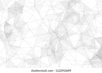 White background with points connected by lines and triangles. Polygonal (low poly) mesh/lattice structure. Vector