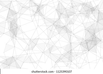 White background with points connected by lines and triangles. Polygonal (low poly) mesh/lattice structure. Vector