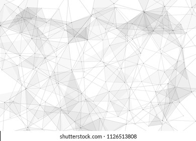 White background with points connected by lines and triangles. Polygonal (low poly) mesh/lattice structure. Vector
