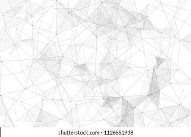 White background with points connected by lines and triangles. Polygonal (low poly) mesh/lattice structure. Vector