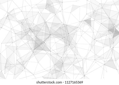 White background with points connected by lines and triangles. Polygonal (low poly) mesh/lattice structure. Vector