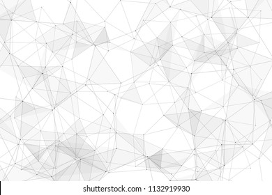 White background with points connected by lines and triangles. Polygonal (low poly) mesh/lattice structure. Vector