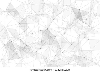 White background with points connected by lines and triangles. Polygonal (low poly) mesh/lattice structure. Vector