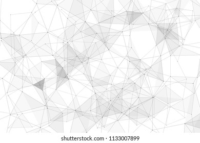 White background with points connected by lines and triangles. Polygonal (low poly) mesh/lattice structure. Vector