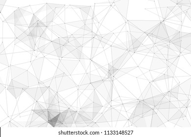White background with points connected by lines and triangles. Polygonal (low poly) mesh/lattice structure. Vector