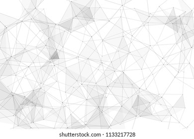 White background with points connected by lines and triangles. Polygonal (low poly) mesh/lattice structure. Vector