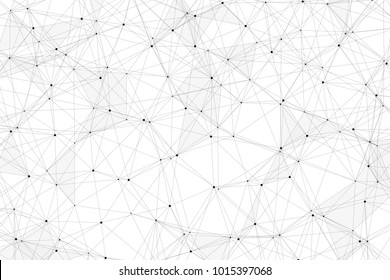 White background with points, lines and triangles polygonal mesh structure