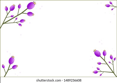 white background with purple berries in vector