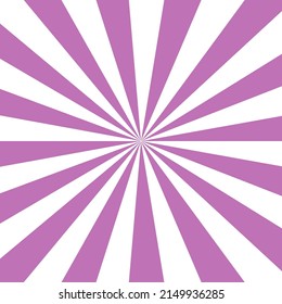 White background with purpur sun rays. Abstract summer sun shine. Flat vector illustration