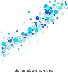 White background with random blue circles or dots. Colorful template for your amazing design.