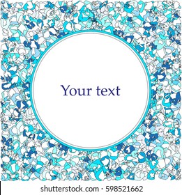 White background with random blue  curve circles or dots. Colorful template for your amazing design. Random shape.