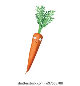 White Background Realistic Carrot Caricature Stem Stock Vector (Royalty ...