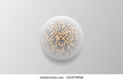 White background with realistic circle shapes. Texture with colorful halftone. Modern background design.
