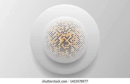 White background with realistic circle shapes. Texture with colorful halftone. Modern background design.