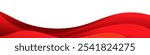 A white background with red abstract waves layered on top, featuring thin lines and a gradient of red hues.