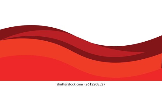 White background with red abstract waves layered on top, featuring thin lines and red gradients. eps10